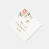 確認赤面フローラバラ金ゴールドユーカリ スタンダードカクテルナプキン (角)