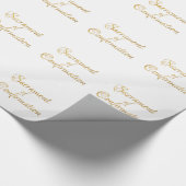 確認金3Dルックのサクラメント ラッピングペーパー (角)