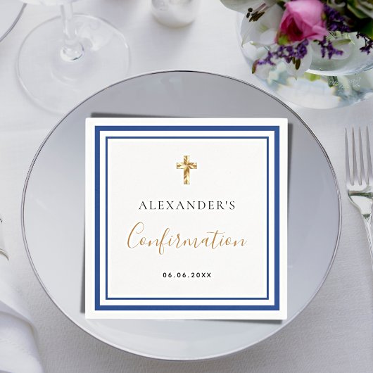 確認青王室の白の名前の男の子 スタンダードカクテルナプキン