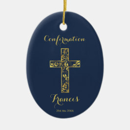 確認青色金ゴールドクロスセラミックオーナメント セラミックオーナメント