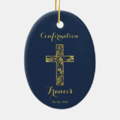 確認青色金ゴールドクロスセラミックオーナメント セラミックオーナメント (裏面)