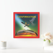 確認鳩、バイブル、クロス スクエア壁時計 (ホーム)