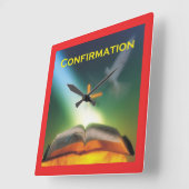 確認鳩、バイブル、クロス スクエア壁時計 (傾斜)