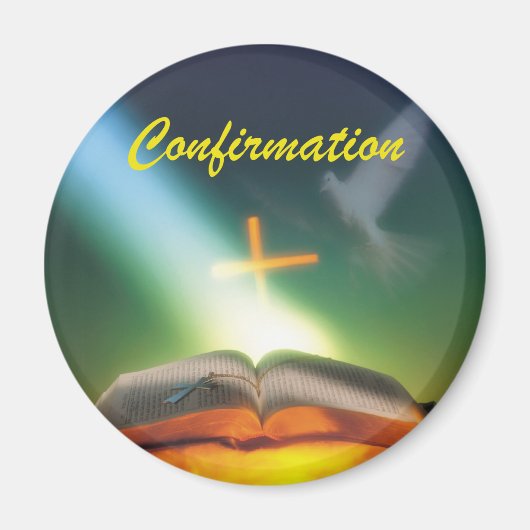 確認鳩、バイブル、クロス マグネット (正面)