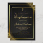 確認黒と金ゴールド エレガント 招待状 (正面/裏面)
