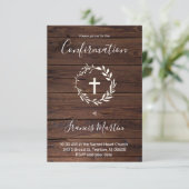 確認 |素朴な木の背景 招待状 (スタンド正面)