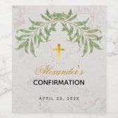 確認 葉 エレガント スクリプト ゴールド マーブル ワインラベル (シングルラベル)