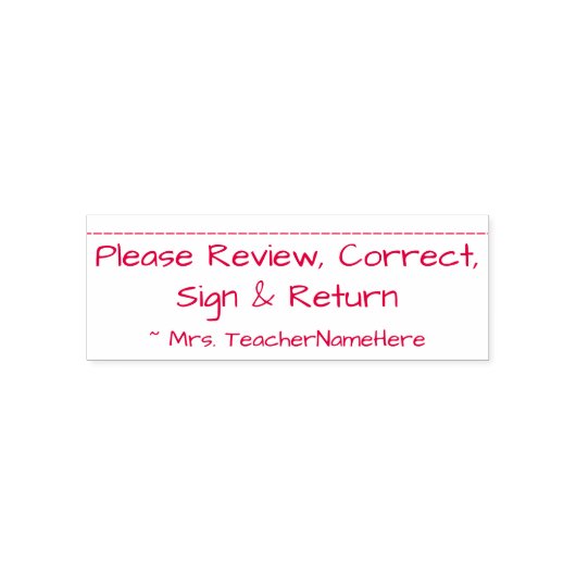 "確認、訂正、サイン&リターンしてください" セルフインキングスタンプ (デザイン)