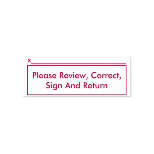 "確認、訂正、署名して戻る" セルフインキングスタンプ (デザイン)
