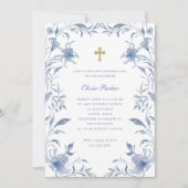 確認 | 青と白のフローラChinoiserie 招待状 (正面)