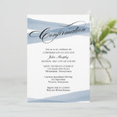 確認、青モダン水色招待状 招待状 (スタンド正面)