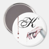 磁パーソナライズされた石ゾンビ血ドリップヴァンパイアゴシック マグネット (正面/裏面)