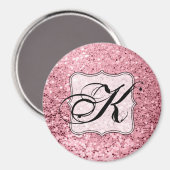 磁パーソナライズされた石バラ金ゴールドグリッター マグネット (正面/裏面)