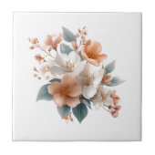 🌸 磁器と花の華麗なるコラボ 🌿✨ タイル (正面)