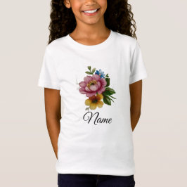 磁器にインスパイアされた花柄 Tシャツ