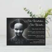 磁器の人形ハロウィーンの衣装パーティの招待状 招待状 (スタンド正面)