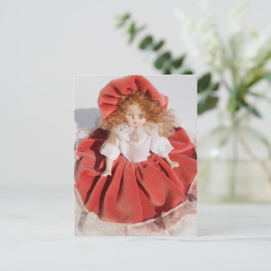 磁器の人形 ポストカード (スタンド正面)