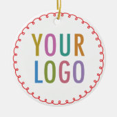 磁器の休日オーナメントカスタムロゴのパーソナライズ セラミックオーナメント (正面)