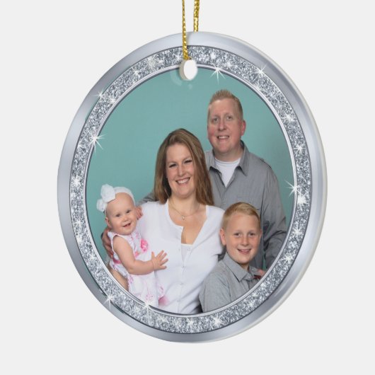 磁器の写真オーナメントと1枚または2枚の写真 セラミックオーナメント (左)