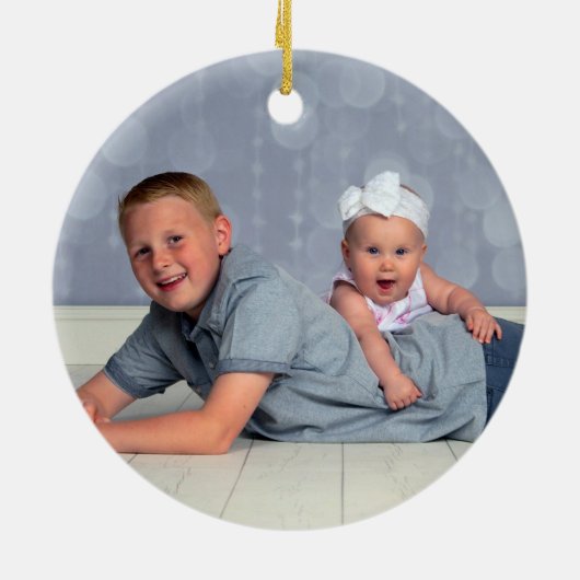 磁器の写真オーナメントと1枚または2枚の写真 セラミックオーナメント (裏面)