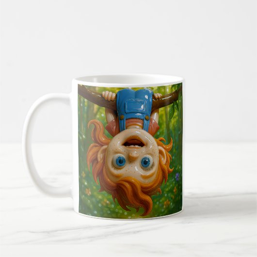 磁器の子供フィギュリンアート コーヒーマグカップ (左)