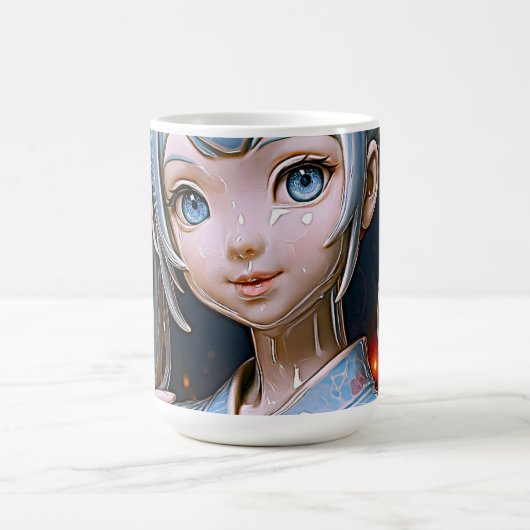 磁器の美人アニメ コーヒーマグカップ (中央)