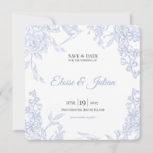 磁器の草原のチャイニーズ風 ウェディング Save the Date