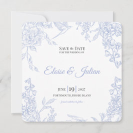 磁器の草原のチャイニーズ風 ウェディング Save the Date セーブザデート