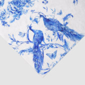 磁器の青いピーコックスのデコページ 薄葉紙 (詳細)