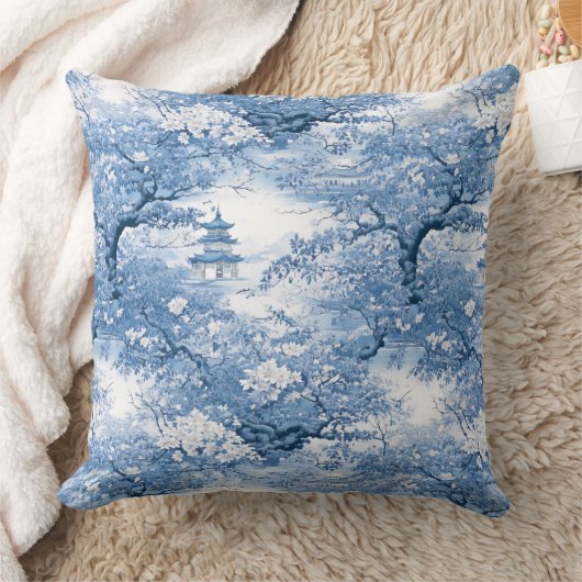 磁器の青い陶器の模様ID1094 クッション (ブランケット)