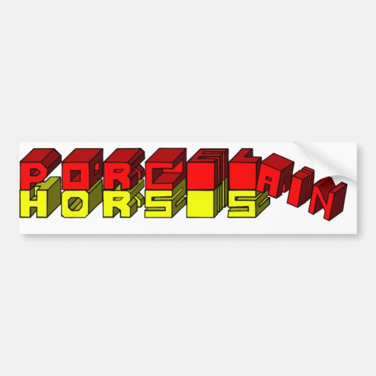 磁器の馬のバンパーステッカー バンパーステッカー (正面)