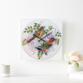 磁器の鳥。 スクエア壁時計 (ホーム)