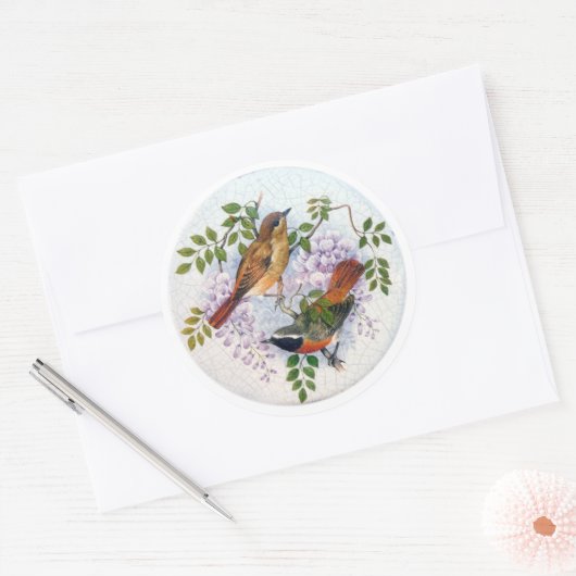 磁器の鳥。 ラウンドシール (封筒)