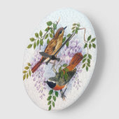 磁器の鳥 ラージ壁時計 (傾斜)