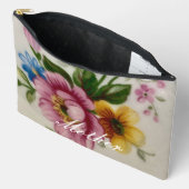 磁器インスパイアフローラプリントカットソーバッグ アクセサリーポーチ (見開き)