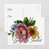 磁器インスパイアフローラ招待状はがき インビテーションポストカード (正面/裏面)