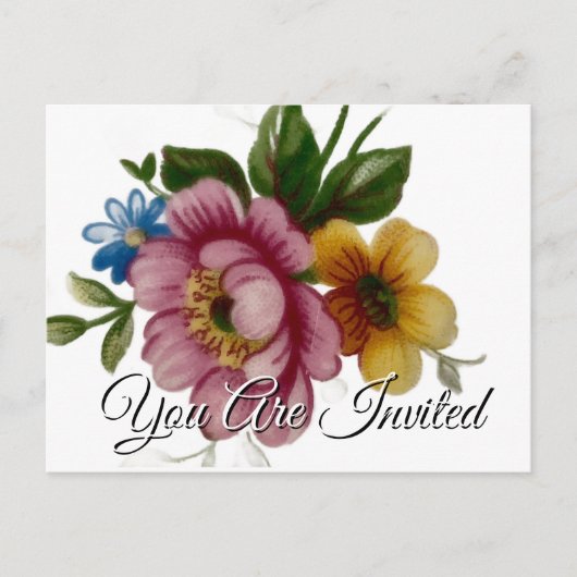 磁器インスパイアフローラ招待状はがき インビテーションポストカード (正面)
