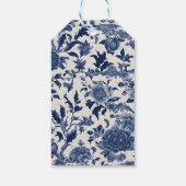 磁器エレガンス：青いフローラ結婚ズ ギフトタグ (裏面)