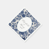 磁器エレガンス：青いフローラ結婚ズ スタンダードカクテルナプキン (角)
