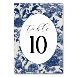 磁器エレガンス：青いフローラ結婚ズ テーブルナンバー