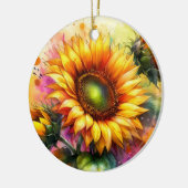 磁器オーナメント – 黄色ひまわり セラミックオーナメント (左)
