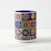 磁器カラフルの大きなコーヒーマグのタラベラのタイル マグカップ (中央)