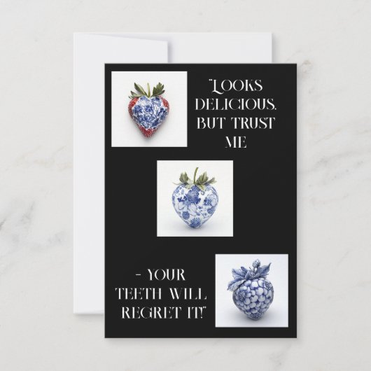 磁器ストロベリーフラットサンキューカード サンキューカード (正面)