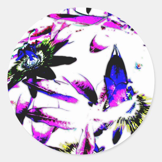 磁器パッシフローラフラワー – シール (正面)