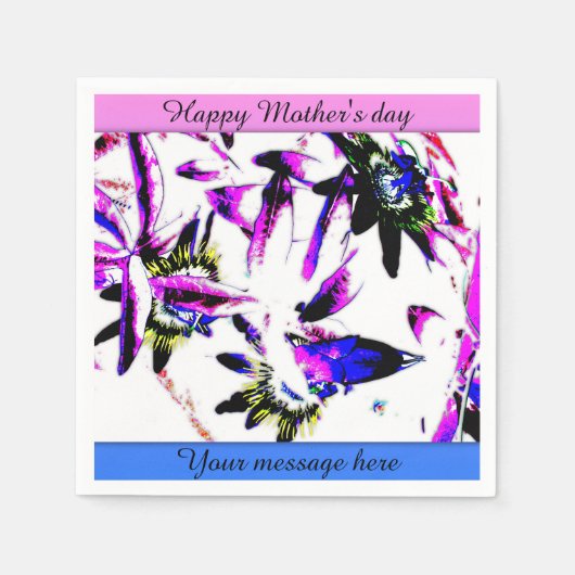 磁器フラワーマザーズデイカスタム紙ナプキンス スタンダードカクテルナプキン (正面)
