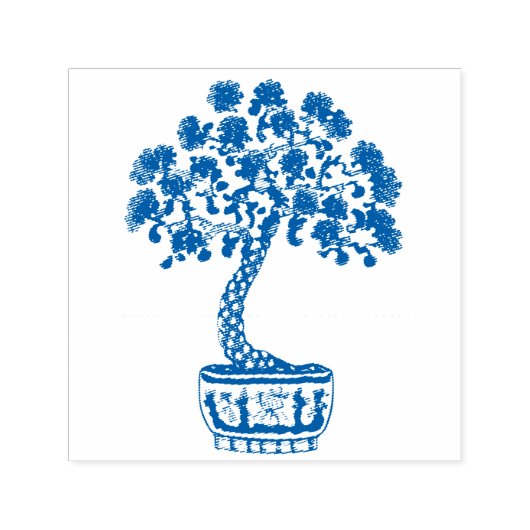 磁器プランター中国のの盆栽 セルフインキングスタンプ (デザイン)