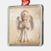 磁器ヴィンテージクリスマスエンジェル メタルオーナメント (左)
