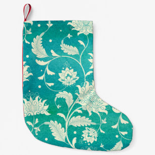 磁器中国のフローラ水彩 スモールクリスマスストッキング
