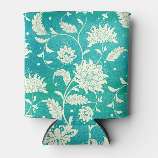 磁器中国のフローラ水彩 缶クーラー (正面)