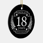 磁器伝統的結婚の創業18年 セラミックオーナメント (右)